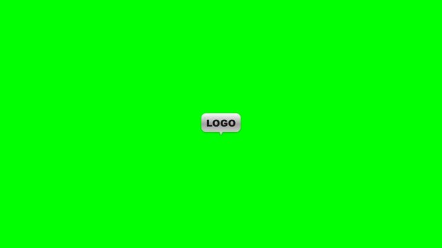 Logo Animation Placeholder with Text Bubble on Green Screen Background for Video Editing Workflows