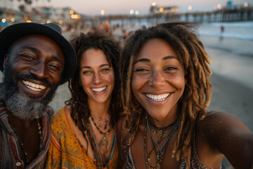 Fototapeta premium Group portrait of people smiling