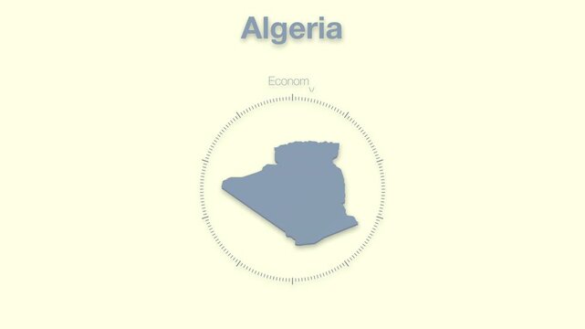 Algeria MAP revealing minimalistic animated data analytics for presentations, videos, corporate, documentery 