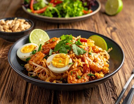 Pad Thai mit gemischtem Salat