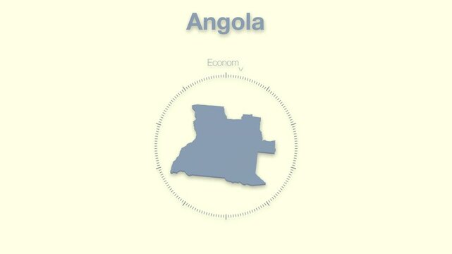 Angola MAP revealing minimalistic animated data analytics for presentations, videos, corporate, documentery 