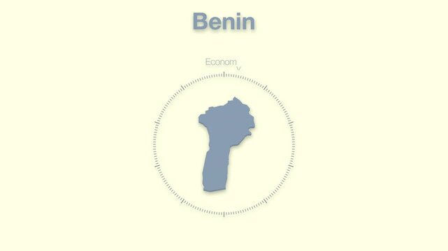 Benin MAP revealing minimalistic animated data analytics for presentations, videos, corporate, documentery 