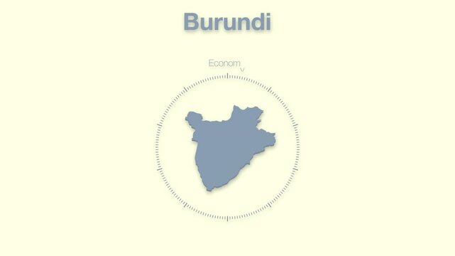 Burundi Guinea MAP revealing minimalistic animated data analytics for presentations, videos, corporate, documentery 