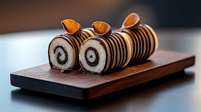 Chocolate and White Rolled Cake