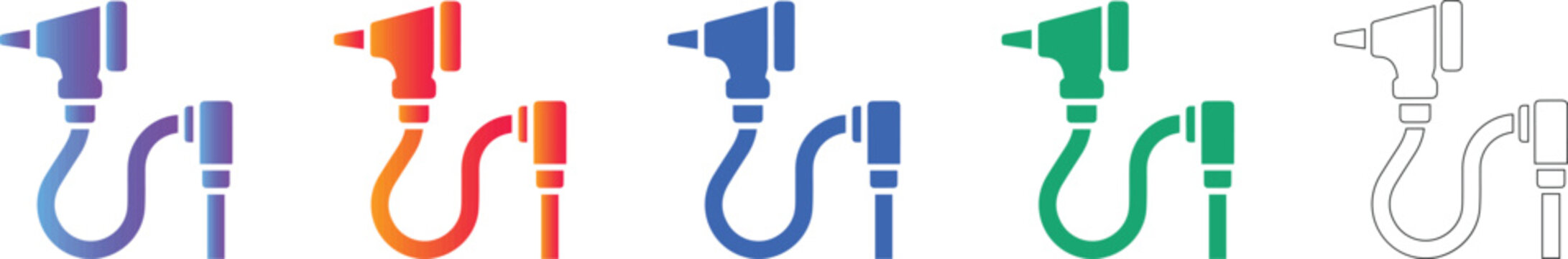 Medical Otoscope Diagnostic Tool Icons