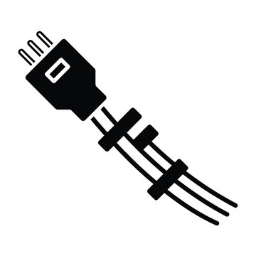 Imagen en blanco y negro de un enchufe el&eacute;ctrico con cable conectado
