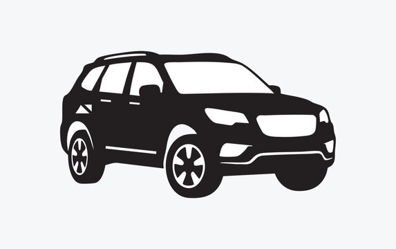 Black suv car side view illustration for design Vector, illustration