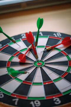 Dart arrow on target for business Competition Concept With One Clear Winning Target