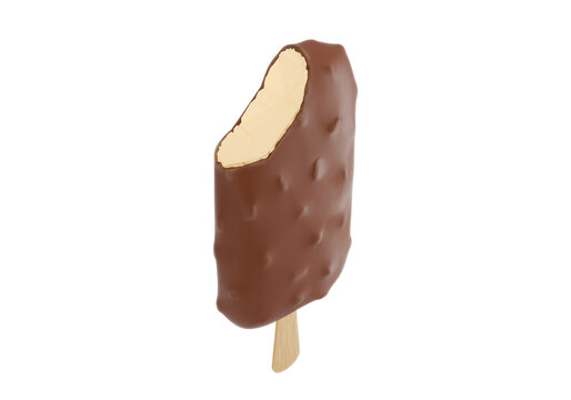 chocolate almond ice cream bar with bite
