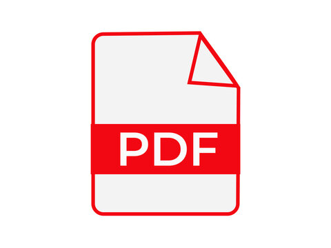PDF File Format Icon Download Document Symbol Isolated on Transparent Background PNG