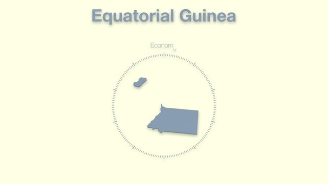 Equatorial Guinea MAP revealing minimalistic animated data analytics for presentations, videos, corporate, documentery 