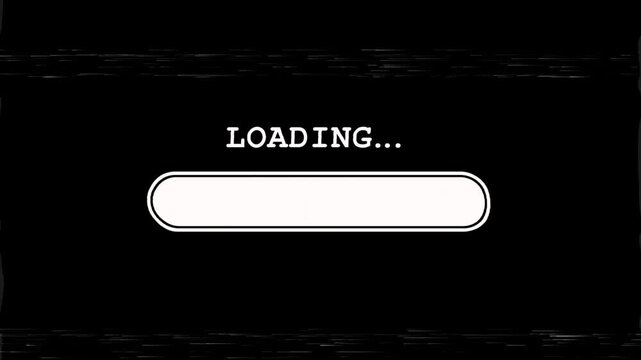Retro Glitch Loading Screen Progress Bar Animation