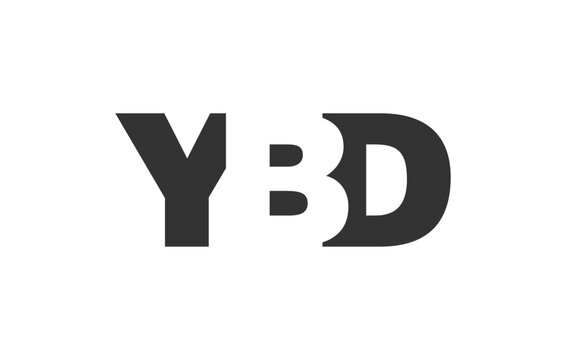 YBD logo design. Initial letter Y B D bold font style for tech startups, consulting, corporate branding. Creative company name, headlines typography identity, trendy logotype.