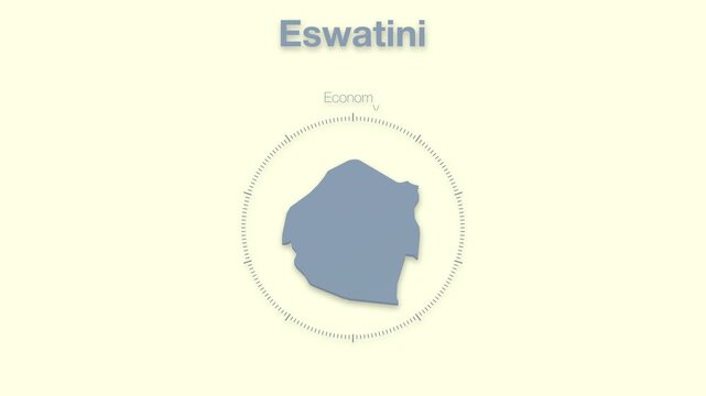 Eswatini MAP revealing minimalistic animated data analytics for presentations, videos, corporate, documentery 