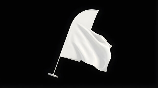A Waving Blank White Flag Against A Transparent Background Symbolizing Surrender Or Acknowledgment Of A New Beginning