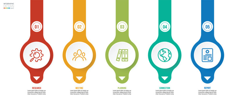 Infographic template business concept with step.