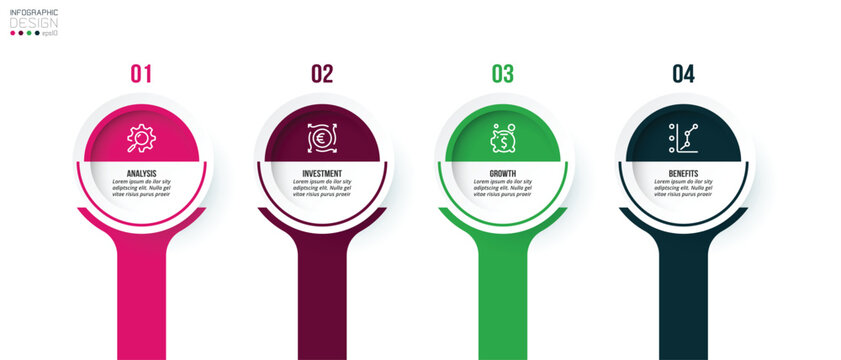 Template with step business infographic or option design.