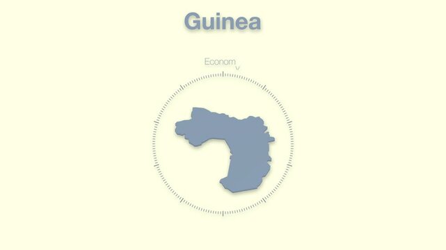 Guinea MAP revealing minimalistic animated data analytics for presentations, videos, corporate, documentery 