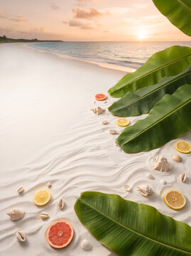 the perfect tropical beach sunset summer background