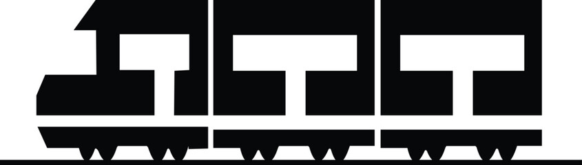 Black train icon in flat and line style railway locomotive and freight transport silhouette featuring passenger and cargo rail graphic minimal monochrome vector illustration pack © Muhammad