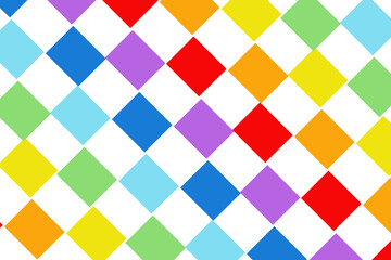 Rainbow chequerboard pattern. Seamless vector ombré design suitable for fashion, home decor and stationary. © maimuna