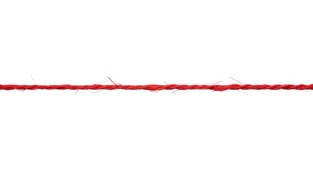 Red twine string on a transparent background PNG file
