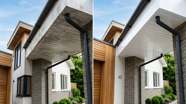 Modern residential building with contrasting exterior materials and clean architectural design emphasizing functional aesthetics