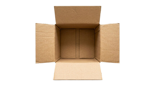 Open cardboard box on a transparent background PNG image