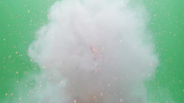 Dragon Head Sculpture Smoke Explosion Green Screen Cinematic Motion