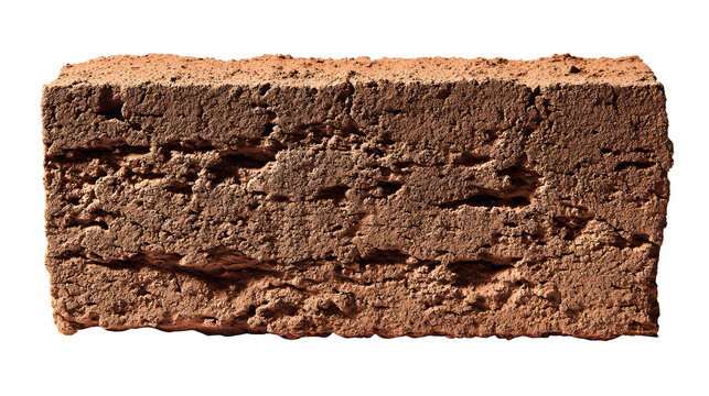 Natural clay adobe brick texture organic earth architecture material with rough brown clay porous texture construction building soil
