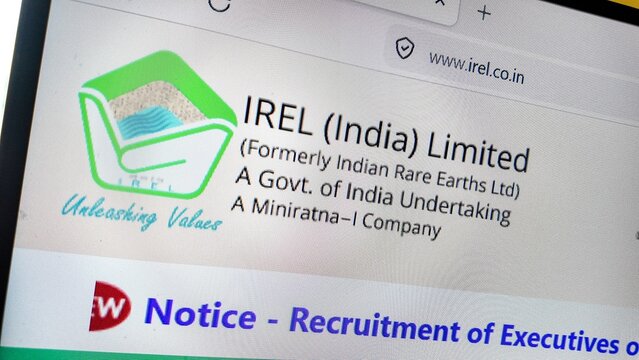 a computer screen with IREL india website displayed