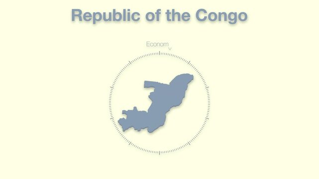 Republic of the Congo MAP revealing minimalistic animated data analytics for presentations, videos, corporate