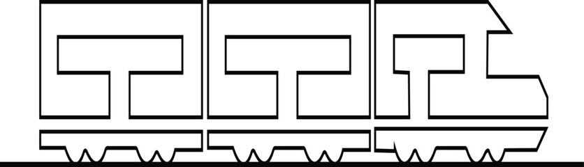 Black train icon in flat and line style railway locomotive and freight transport silhouette featuring passenger and cargo rail graphic minimal monochrome vector illustration pack © Muhammad
