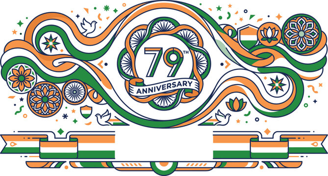 79th anniversary of india independence day celebration graphic