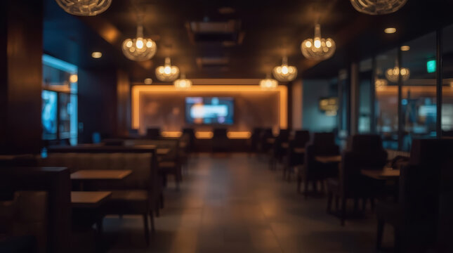 Blurred gaming lounge interior glowing bfc abe b dceaca high fidelity warm ambient seating