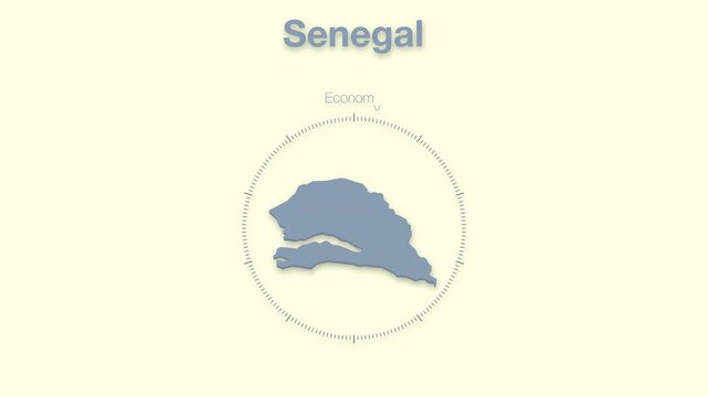 Senegal MAP revealing minimalistic animated data analytics for presentations, videos, corporate, documentery 