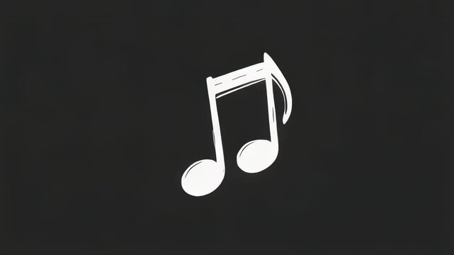 White Eighth Notes Dance in Cinematic Rhythm Against Dark Textured Background