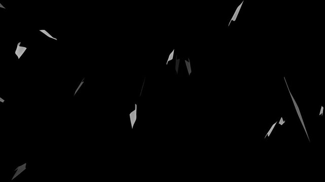 White paper animation flying on green background, floating paper scraps motion, shredded documents and office data clearing concept.Backgrounds animated gray old paper texture.Stop motion video 4k res