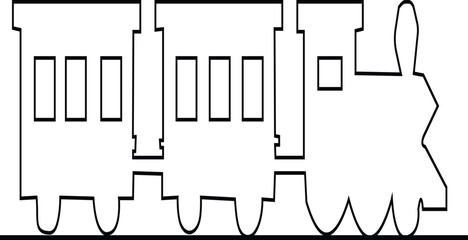 Black train icon in flat and line style railway locomotive and freight transport silhouette featuring passenger and cargo rail graphic minimal monochrome vector illustration pack © Muhammad