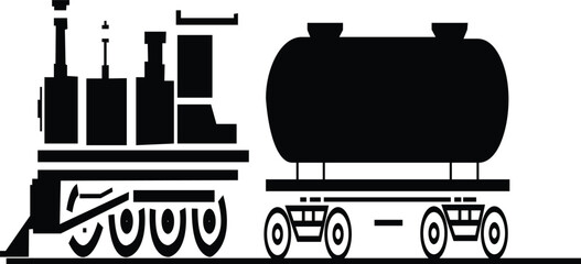 Black train icon in flat and line style railway locomotive and freight transport silhouette featuring passenger and cargo rail graphic minimal monochrome vector illustration pack © Muhammad