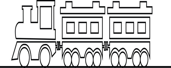 Black train icon in flat and line style railway locomotive and freight transport silhouette featuring passenger and cargo rail graphic minimal monochrome vector illustration pack © Muhammad