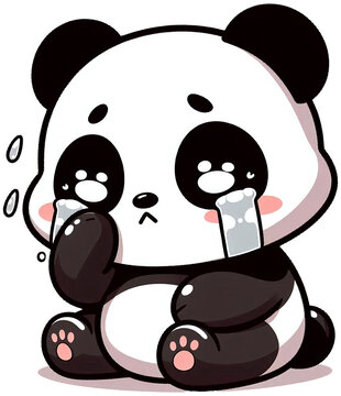 The panda cried because it was sad.