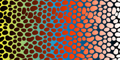 Vibrant trout skin pattern vector, colorful fish scale texture background, organic animal print with rainbow gradient for fishing apparel design © Omar