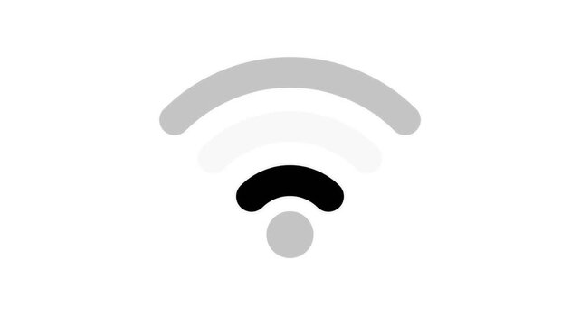 Wi-Fi signal strength animation frames demonstrating network connectivity and status variations.