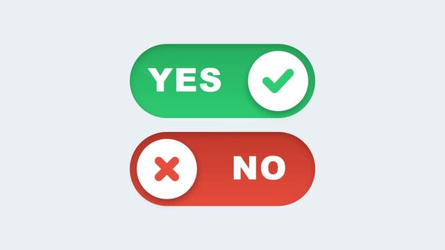 Graphic Illustration of Toggle Switch Buttons with Yes and No Options.