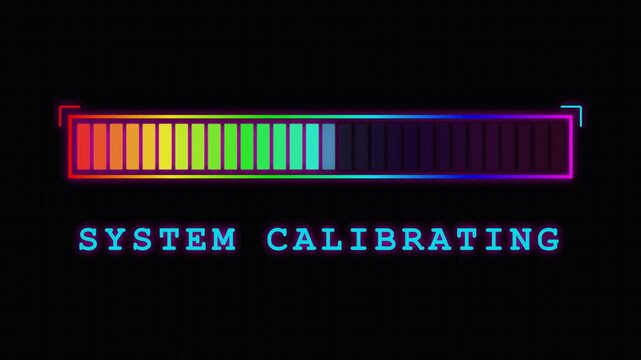 System Calibrating Futuristic Loading Progress Bar Animation Loop.