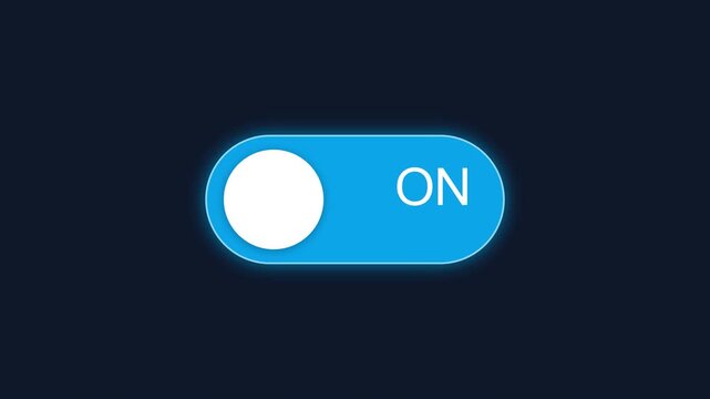 Digital Switch Animation Turning On And Off Concept.