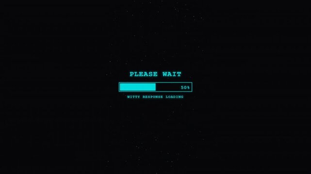 Retro arcade style loading screen animation with digital glitch effects and progress bar progress.