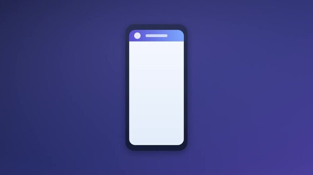 Modern 3D smartphone mockup with blank empty screen display for mobile app presentation and user interface design template on dark background