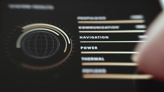 Spacecraft Subsystem Status Bars Navigation Power Thermal On Control Room Monitor